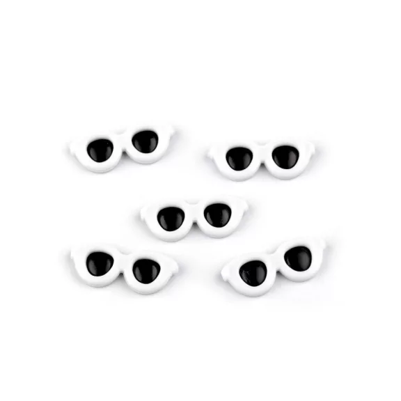 Kis szemüveg ragasztásra / dekorációs figura 30x12 mm - fehér fekete (30 db-os csomagolás) Kis szemüveg ragasztásra / dekorációs figura 30x12 mm - fehér fekete (30 db-os csomagolás)