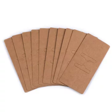   Papír ékszercímkék akasztóval 5x11 cm - természetes barna (300 db-os csomagolás)