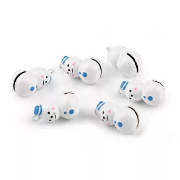 Csengettyű hóember - 2 fehér kék (50 db-os csomagolás)