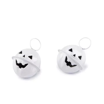   Csengettyű halloween tök Ø24 mm - 1 fehér karika (400 db-os csomagolás)