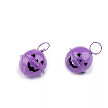   Csengettyű halloween tök Ø24 mm - 3 lila karika (400 db-os csomagolás)