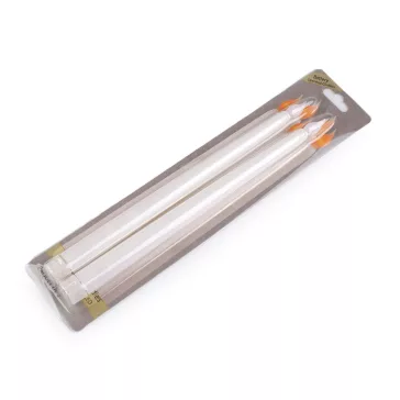   Led kónikus mécses ceruzaelemre Ø2 cm - fehér (2 db-os csomagolás)