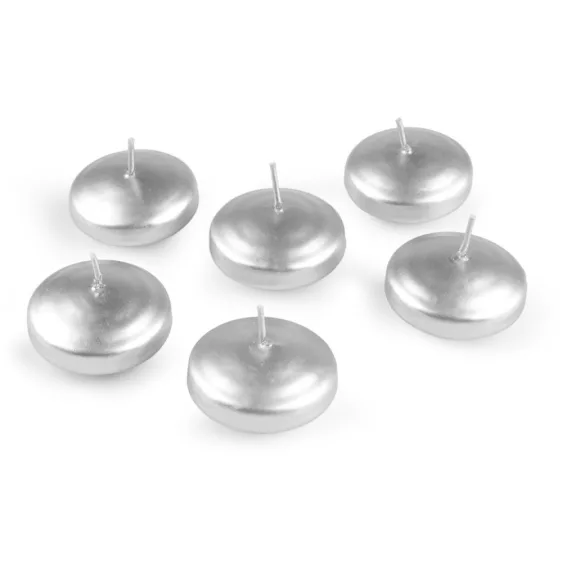 Úszógyertya Ø4,5 cm - 2 ezüst gyöngyház (6 db-os csomagolás) Úszógyertya Ø4,5 cm - 2 ezüst gyöngyház (6 db-os csomagolás)