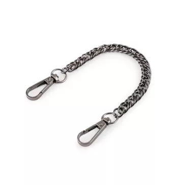   Lánc / táska fül karabinerrel hossza 21,5 cm - 3 nikkel fekete (18 db-os csomagolás)