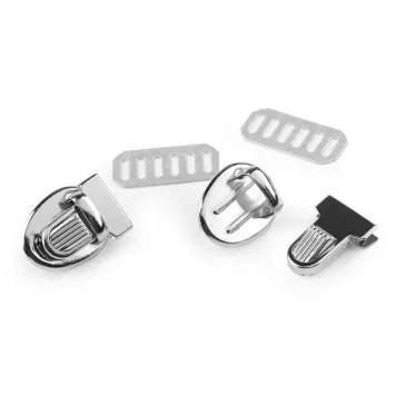 Fém táska zár mini 18x24 mm kapocs - 1 nikkel (10 szett)