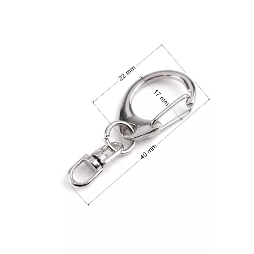 Fém forgó karabiner 17x40 mm