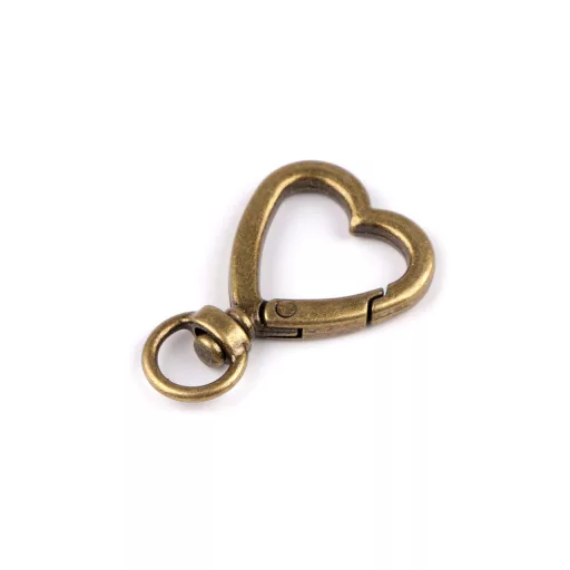 Fém forgó karabiner szív 10 mm-es átfűzőnyílással