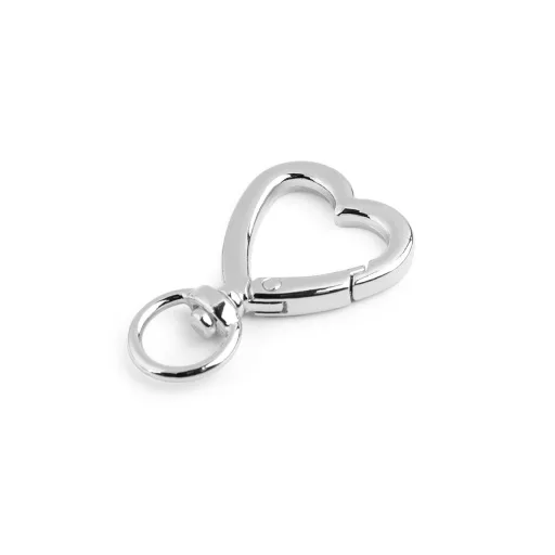 Fém forgó karabiner szív 10 mm-es átfűzőnyílással