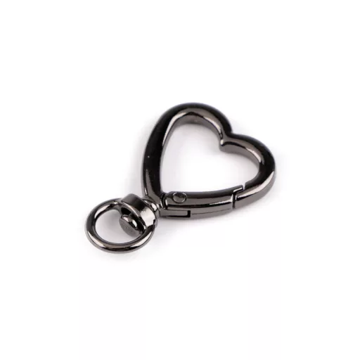 Fém forgó karabiner szív 10 mm-es átfűzőnyílással