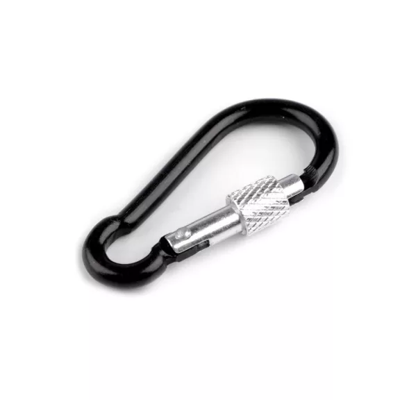 Fém karabiner kapoccsal - 2 fekete (2 db-os csomagolás) Fém karabiner kapoccsal - 2 fekete (2 db-os csomagolás)