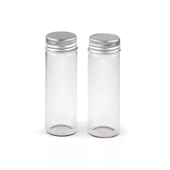 Üvegcse csavaros fedővel 30x90 mm - Transparent (90 db-os csomagolás) Üvegcse csavaros fedővel 30x90 mm - Transparent (90 db-os csomagolás)