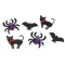 Nemez macska, denevér és pók csillogóval, Halloween - variáns készlet (6 db-os csomagolás)