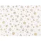 Karácsonyi csomagoló papír rénszarvas, hópihek, csillagok 0,7x2 m - 5 arany hópehely (1 db-os csomagolás)