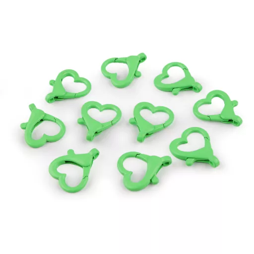 Fém karabiner színes szív 15 mm lyuk