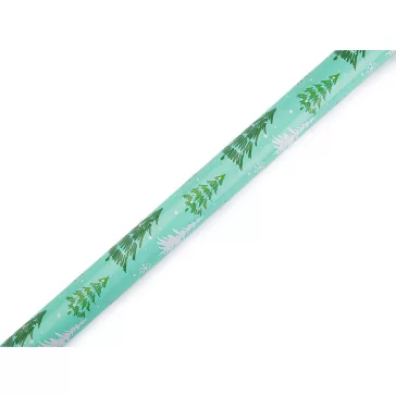   Csomagoló papír karácsonyi 0,7x2 m - 47 menta fa (1 db-os csomagolás)