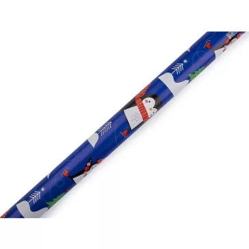   Csomagoló papír karácsonyi 0,7x2 m - 59 blue dark pingvin (1 db-os csomagolás)