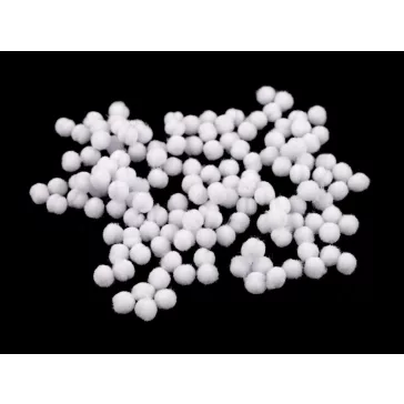 Színes Pom pom golyók mini Ø4 mm - 1 fehér (5 zacskó)