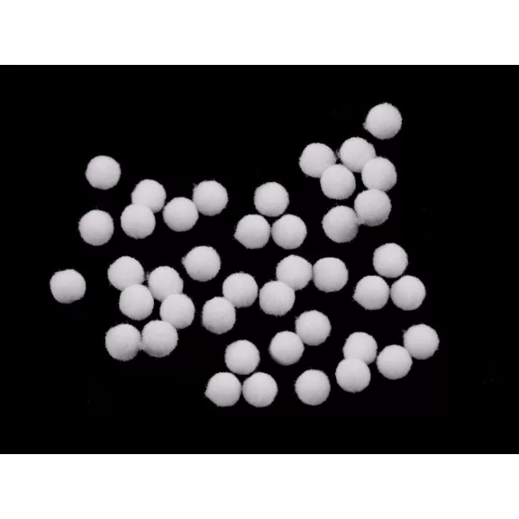 Mini színes Pom Pom golyók Ø8 mm bojt - 1 fehér (2000 db-os csomagolás) Mini színes Pom Pom golyók Ø8 mm bojt - 1 fehér (2000 db-os csomagolás)