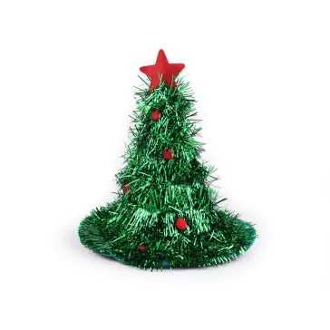 Díszített karácsonyfa kalap - zöld (3 db-os csomagolás)