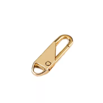   Fém karabiner / tartalék cipzár húzóka - 3 sárga arany fény (100 db-os csomagolás)