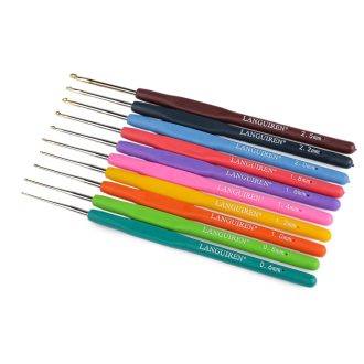 Puha szilikon nyelű horgolótű készlet arany hegyű