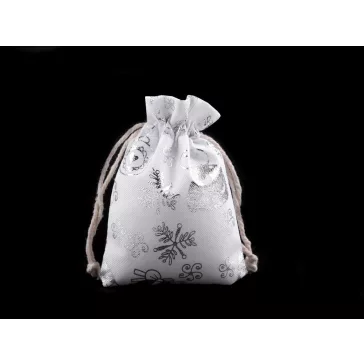   Karácsonyi ajándékzsák 9x11 cm tasak - 1 fehér (1 db-os csomagolás)