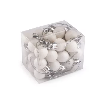 Karácsonyi gömb Ø20 mm - 1 fehér (5 box)