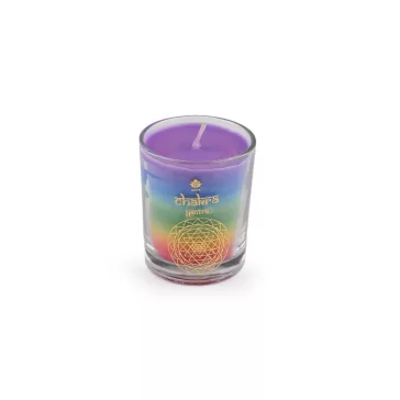   Csakra gyertya üvegben 60 g - multicolor (5 db-os csomagolás)