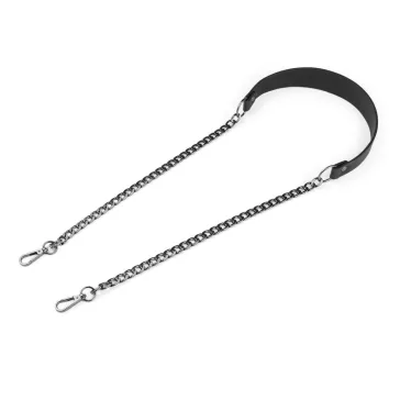   Láncos táskafül karabinerel 4 cm - 3 fekete fekete nikkel (1 db-os csomagolás)