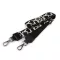 Textil állítható táskafül karabiner 3,8 cm széles - 4 fekete platina (1 db-os csomagolás)