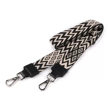   Textil állítható táskafül karabiner 3,8 cm széles - 8 világos bézs platina (3 db-os csomagolás)
