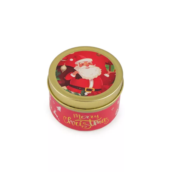 Karácsonyi illatú gyertya fémdobozban 60 g - 1 világos krém Santa (1 db-os csomagolás) Karácsonyi illatú gyertya fémdobozban 60 g - 1 világos krém Santa (1 db-os csomagolás)