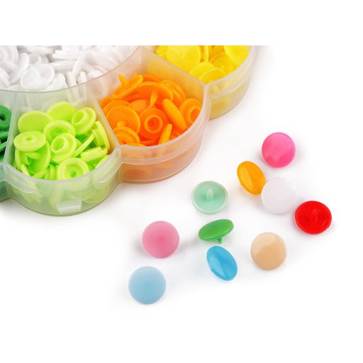 Műanyag patent gomb tokban összenyomható 11,5 mm