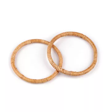   Rattan táskafülek / karikák táska- és kosárkészítéshez Ø13; 15 cm - 1 (13 cm) természetes közepes (12 db-os csomagolás)