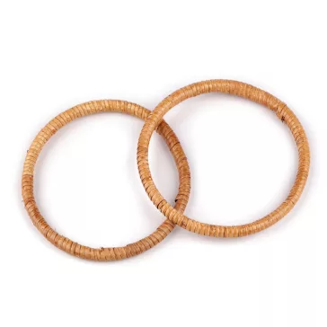   Rattan táskafülek / karikák táska- és kosárkészítéshez Ø13; 15 cm - 2 (15 cm) természetes közepes (12 db-os csomagolás)