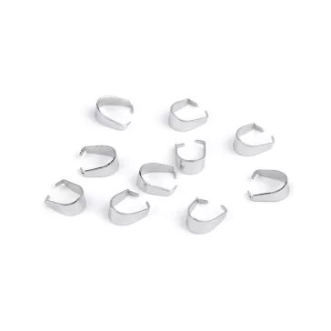   Rozsdamentes acél csúszda ékszerkészítéshez - 2 (4x8 mm) platina (50 db-os csomagolás)