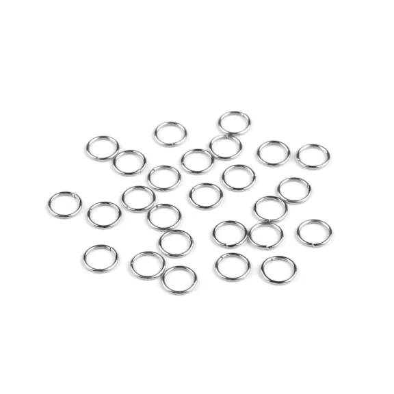 Kapocs karika zárt Ø6; 7; 9; 10 mm rozsdamentes acélból - 3 (9 mm) platina (50 g-os csomagolás) Kapocs karika zárt Ø6; 7; 9; 10 mm rozsdamentes acélból - 3 (9 mm) platina (50 g-os csomagolás)