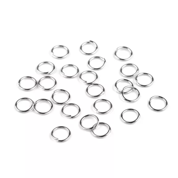 Kapocs karika zárt Ø6; 7; 9; 10 mm rozsdamentes acélból - 4 (10 mm) platina (10 g-os csomagolás) Kapocs karika zárt Ø6; 7; 9; 10 mm rozsdamentes acélból - 4 (10 mm) platina (10 g-os csomagolás)