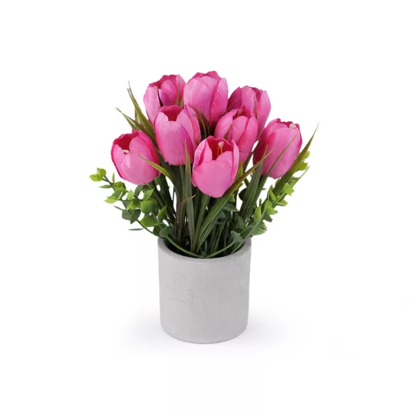 Cserepes mű tulipán virág - 5 rózsaszín (1 db-os csomagolás) Cserepes mű tulipán virág - 5 rózsaszín (1 db-os csomagolás)
