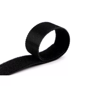 Tépőzár szélessége 15 mm kétoldalas - fekete