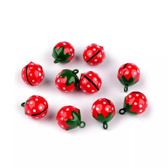 Csengő, csengettyű eper Ø17 mm - piros (50 db-os csomagolás) Csengő, csengettyű eper Ø17 mm - piros (50 db-os csomagolás)