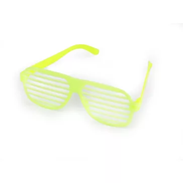   Párty / buli a sötétben világító szemüvegek Neon party kedvencek napsz - 5 neon zöld csíkos (6 db-os csomagolás)
