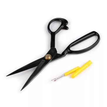   Szabóolló QK hossza 23 cm varratbontóval - fekete (3 db-os csomagolás)