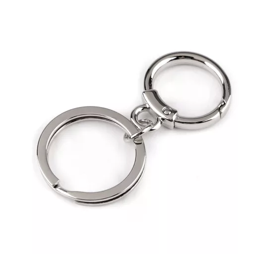 Fém karabiner kulcs karikával