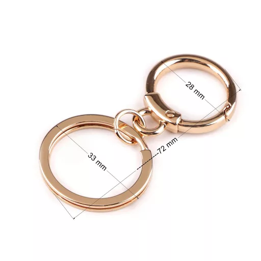 Fém karabiner kulcs karikával