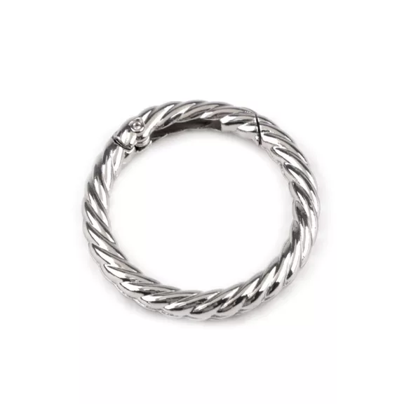 Dísz karabiner karika Ø32 mm - 1 nikkel (10 db-os csomagolás) Dísz karabiner karika Ø32 mm - 1 nikkel (10 db-os csomagolás)