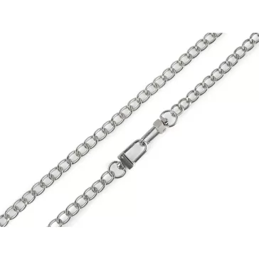   Lánc táskára karabinerrel hossza 125 cm, szélessége 8 mm - 2 nikkel fekete (3 db-os csomagolás)