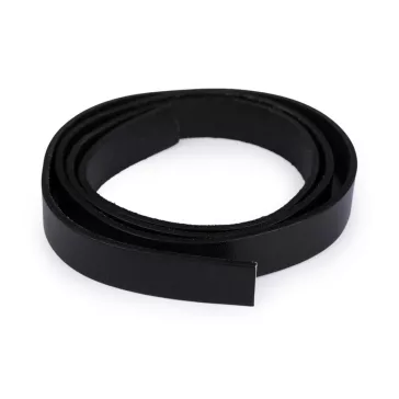   Bőr táskafül / válltáska pánt 20 mm félkésztermék heveder - 3 fekete (3 db-os csomagolás)
