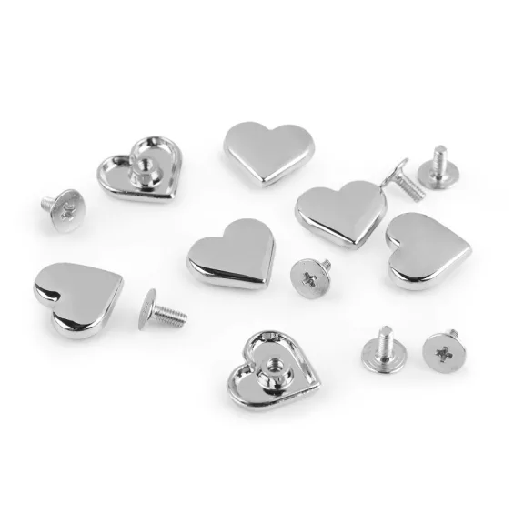 Öv csavar szív 15x14 mm nyreg csavar - 1 nikkel (7 pár) Öv csavar szív 15x14 mm nyreg csavar - 1 nikkel (7 pár)