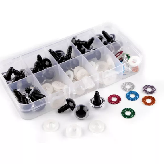 Csillámos biztonsági szemkészlet Ø14; 16 mm - 1 (14 mm) fekete (3 szett) Csillámos biztonsági szemkészlet Ø14; 16 mm - 1 (14 mm) fekete (3 szett)